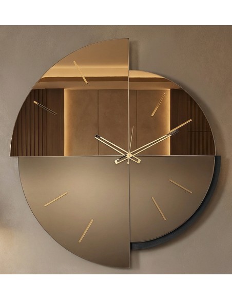 Arti & Mestieri - Orologio da parete Avignone-nero/crystal luxe bronzo/velour luxe bronzo 65 x 70 cm di altezza