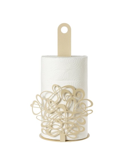 Arti & Mestieri - Porta rotolo da cucina Scarabocchio-nero-∅ 15 x 30 cm di altezza