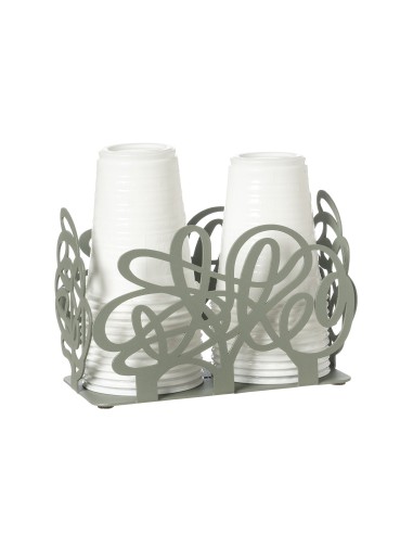 Arti & Mestieri - Porta bicchieri Scarabocchio-giada 16 x 8 x 10,5 cm di altezza
