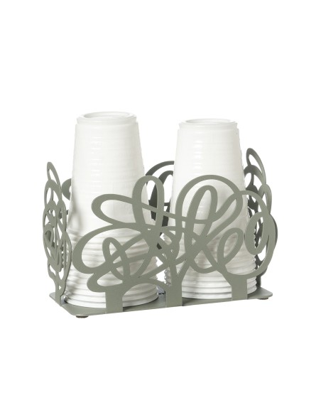 Arti & Mestieri - Porta bicchieri Scarabocchio-giada 16 x 8 x 10,5 cm di altezza