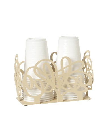 Arti & Mestieri - Porta bicchieri Scarabocchio-bianco marmo 16 x 8 x 10,5 cm di altezza