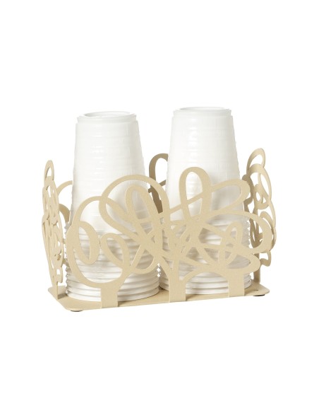 Arti & Mestieri - Porta bicchieri Scarabocchio-bianco marmo 16 x 8 x 10,5 cm di altezza