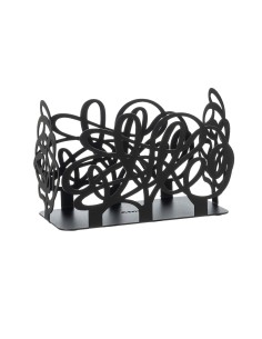 Arti & Mestieri - Porta bicchieri Scarabocchio-nero-16 x 8 x 10,5 cm di altezza