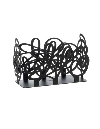 Arti & Mestieri - Porta bicchieri Scarabocchio-nero-16 x 8 x 10,5 cm di altezza