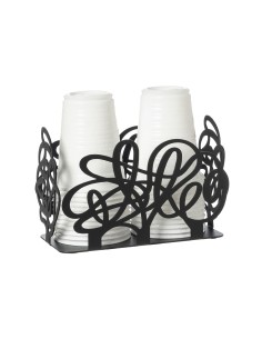 Arti & Mestieri - Porta bicchieri Scarabocchio-nero-16 x 8 x 10,5 cm di altezza 2