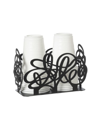 Arti & Mestieri - Porta bicchieri Scarabocchio-nero-16 x 8 x 10,5 cm di altezza
