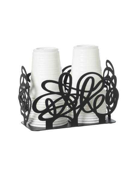 Arti & Mestieri - Porta bicchieri Scarabocchio-nero-16 x 8 x 10,5 cm di altezza