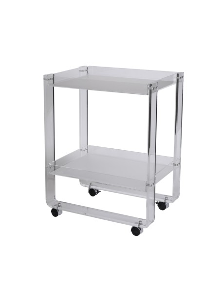 Vesta Home - Carrello Majordome·trasparente·61 X 41 X 78 H Th. Structure 15 Mm Th. Trays 5 Mm