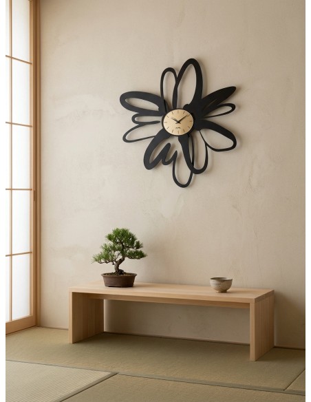Arti & Mestieri - Orologio da parete Shodo-beige/sabbia/velour luxe bronzo 74 x 71 cm di altezza