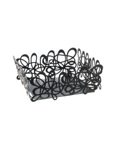 Arti & Mestieri - Portatovaglioli di design Scarabocchio-nero-17 x 17 x 9 cm di altezza