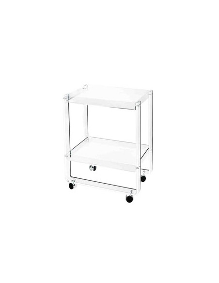 Vesta Home - Carrello Majordome·trasparente·61 X 41 X 78 H Th. Structure 15 Mm Th. Trays 5 Mm