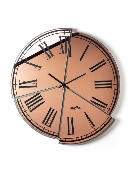 Arti & Mestieri - Orologio da parete particolare Kintsugi-fango/crystal luxe rosa-66 x 70 cm di altezza