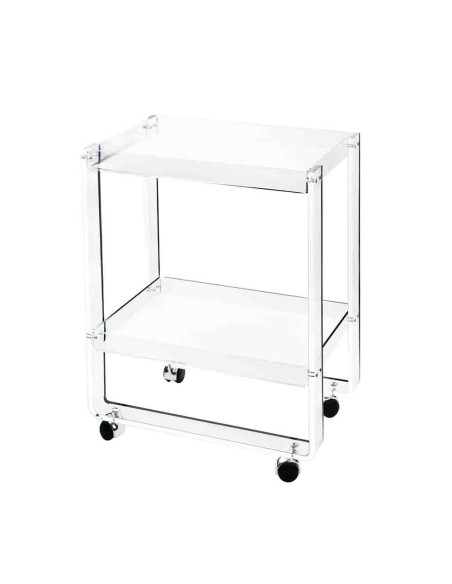 Vesta Home - Carrello Majordome·trasparente·61 X 41 X 78 H Th. Structure 15 Mm Th. Trays 5 Mm