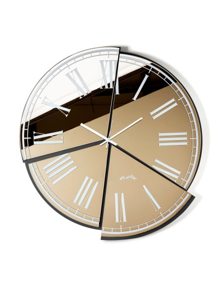 Arti & Mestieri - Orologio da parete particolare Kintsugi-nero/crystal luxe bronzo 66 x 70 cm di altezza