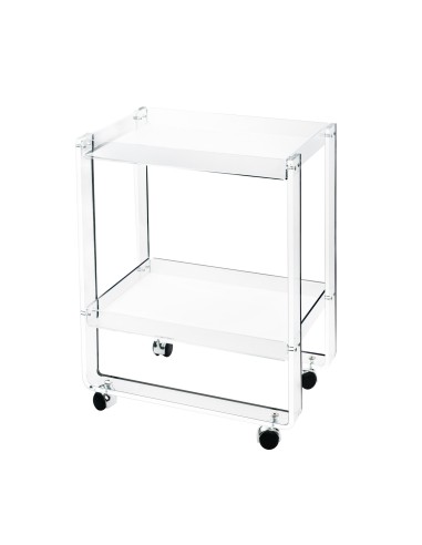 Vesta Home - Carrello Majordome·trasparente·61 X 41 X 78 H Th. Structure 15 Mm Th. Trays 5 Mm