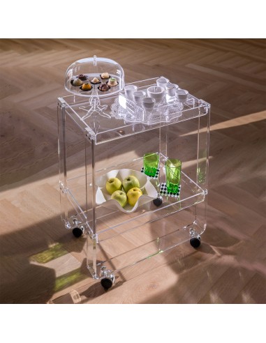 Vesta Home - Carrello Majordome·trasparente·61 X 41 X 78 H Th. Structure 15 Mm Th. Trays 5 Mm