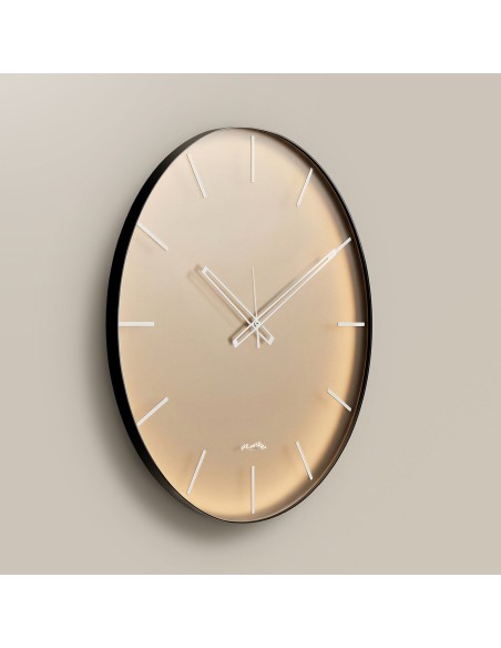 Arti & Mestieri - Orologio da parete Giotto 45-nero/velour luxe bronzo ∅ 45 cm