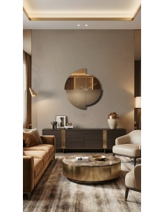 Arti & Mestieri - Orologio da parete Avignone-nero/crystal luxe fumé/velour luxe bronzo 65 x 70 cm di altezza 2