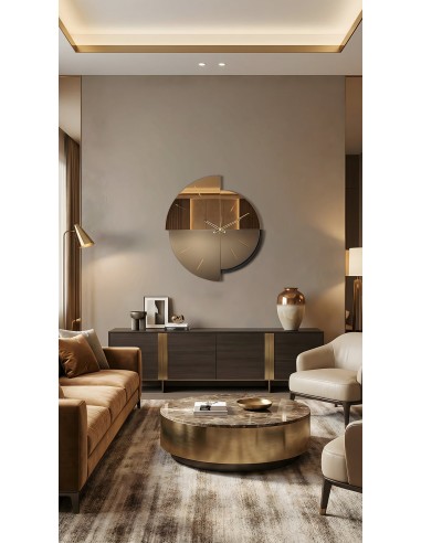 Arti & Mestieri - Orologio da parete Avignone-nero/crystal luxe fumé/velour luxe bronzo 65 x 70 cm di altezza