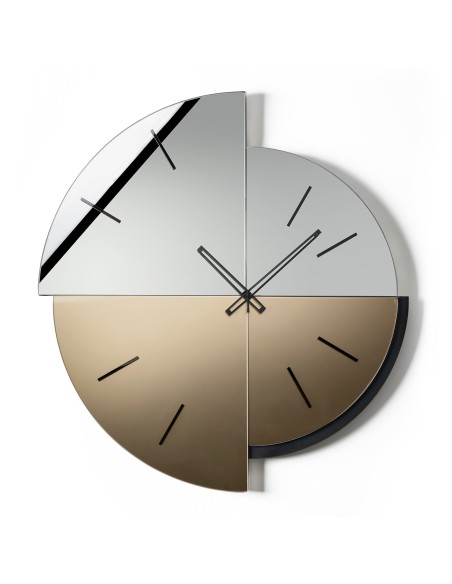 Arti & Mestieri - Orologio da parete Avignone-nero/crystal luxe fumé/velour luxe bronzo 65 x 70 cm di altezza