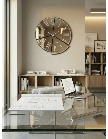 Arti & Mestieri - Orologio da parete particolare Kintsugi-beige/crystal luxe ambra 66 x 70 cm di altezza