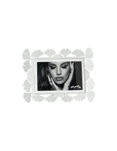 Arti & Mestieri - Portafoto Ginkgo piccolo orizzontale-bianco marmo-22 x 17 cm di altezza (15x10 formato foto)