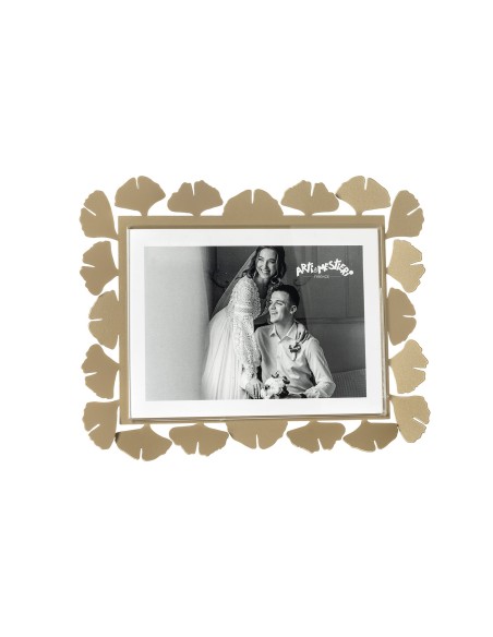 Arti & Mestieri - Portafoto Ginkgo grande orizzontale-giada 25 x 20 cm di altezza (18x13 formato foto)