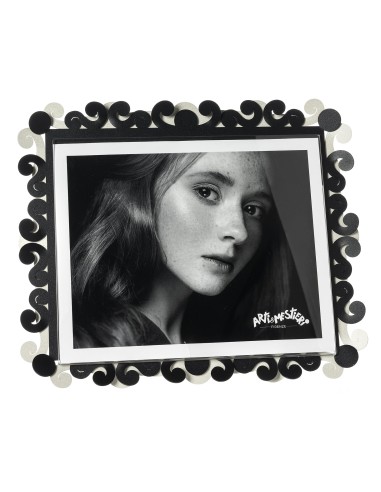 Arti & Mestieri - Portafoto Koko maxi orizzontale-avorio/nero-32 x 27 cm di altezza (20x25 formato foto)