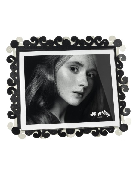 Arti & Mestieri - Portafoto Koko maxi orizzontale-avorio/nero-32 x 27 cm di altezza (20x25 formato foto)