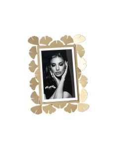 Arti & Mestieri - Portafoto Ginkgo piccolo-bianco marmo 17 x 22 cm di altezza (10x15 formato foto) 2
