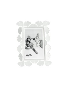 Arti & Mestieri - Portafoto Ginkgo piccolo-bianco marmo 17 x 22 cm di altezza (10x15 formato foto)