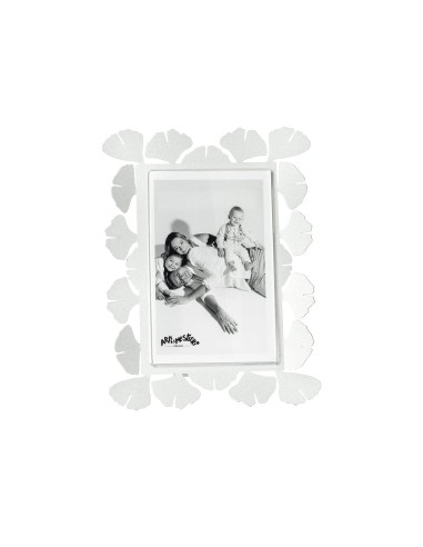 Arti & Mestieri - Portafoto Ginkgo piccolo-bianco marmo 17 x 22 cm di altezza (10x15 formato foto)