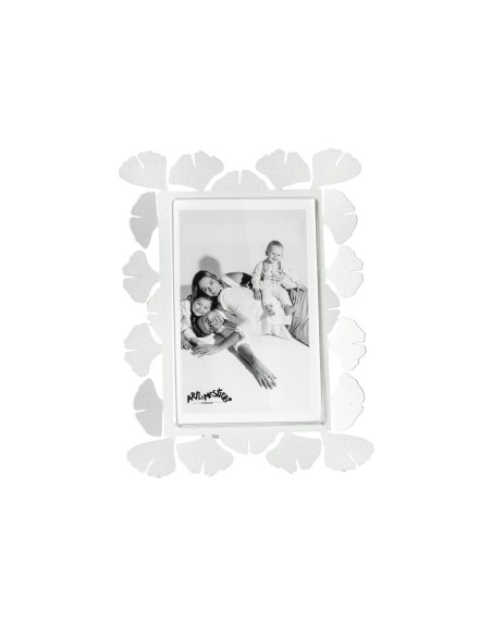 Arti & Mestieri - Portafoto Ginkgo piccolo-bianco marmo 17 x 22 cm di altezza (10x15 formato foto)