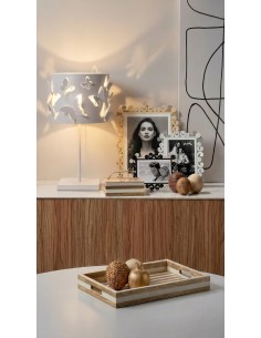Arti & Mestieri - Portafoto Koko maxi orizzontale-giada/bianco marmo 32 x 27 cm di altezza (20x25 formato foto) 2
