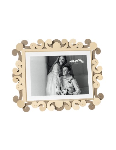 Arti & Mestieri - Portafoto Koko grande orizzontale-beige/crema-25 x 20 cm di altezza (13x18 formato foto)