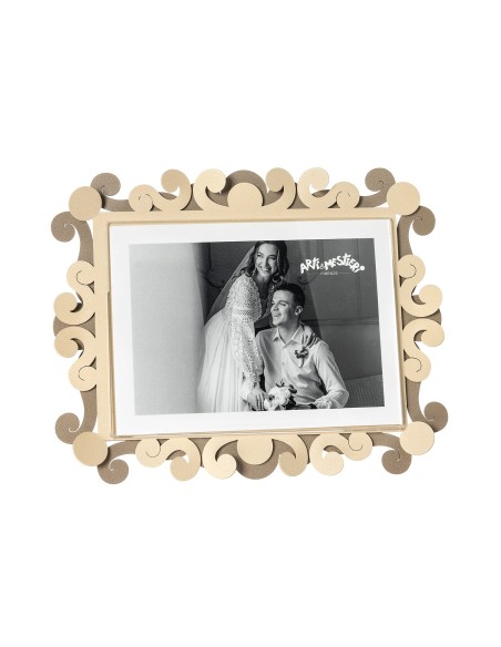 Arti & Mestieri - Portafoto Koko grande orizzontale-beige/crema-25 x 20 cm di altezza (13x18 formato foto)