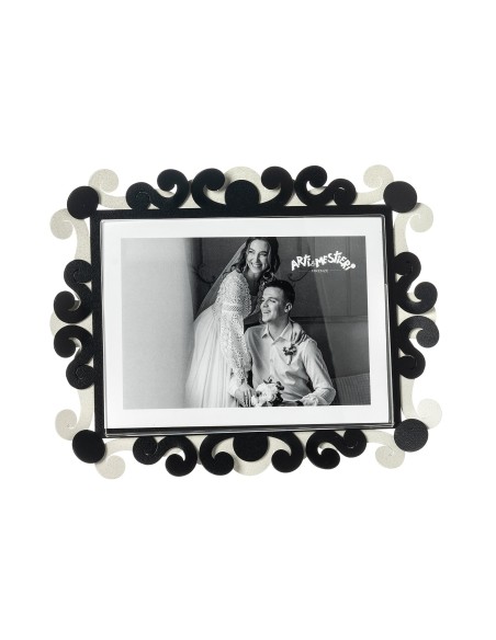 Arti & Mestieri - Portafoto Koko grande orizzontale-avorio/nero 25 x 20 cm di altezza (13x18 formato foto)