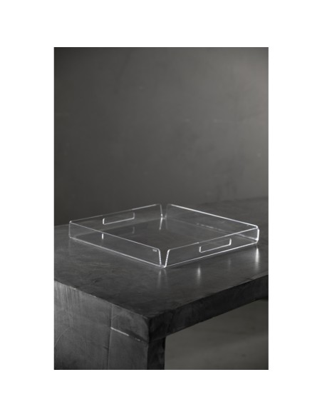 Vesta Home - Vassoio Quadrato Grande Like Water·trasparente·40 X 40 X 5 H Th 5 Mm