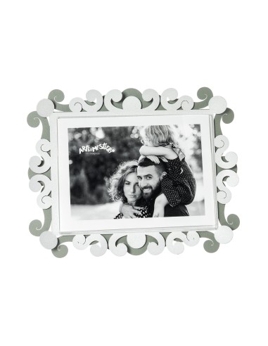 Arti & Mestieri - Portafoto Koko grande orizzontale-giada/bianco marmo 25 x 20 cm di altezza (13x18 formato foto)