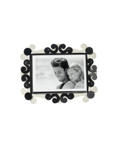 Arti & Mestieri - Portafoto Koko piccolo orizzontale-avorio/nero 25 x 20 cm di altezza (13x18 formato foto)