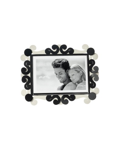 Arti & Mestieri - Portafoto Koko piccolo orizzontale-avorio/nero 25 x 20 cm di altezza (13x18 formato foto)