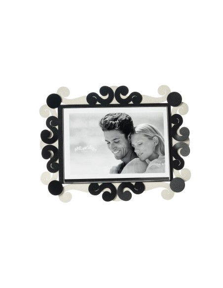 Arti & Mestieri - Portafoto Koko piccolo orizzontale-avorio/nero 25 x 20 cm di altezza (13x18 formato foto)