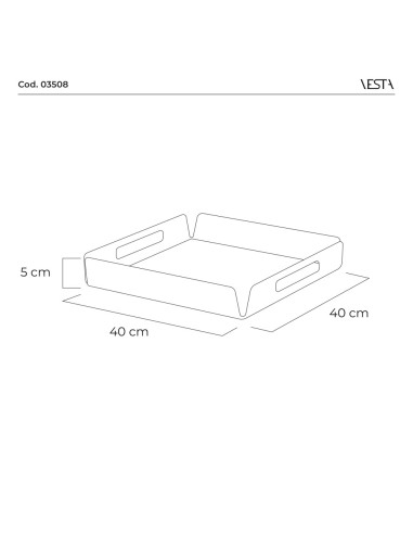 Vesta Home - Vassoio Quadrato Grande Like Water·trasparente·40 X 40 X 5 H Th 5 Mm