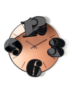 Arti & Mestieri - Orologio da parete Benguiat-nero/crystal luxe rosa-70x68H - Ø62 
quadrante