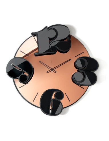 Arti & Mestieri - Orologio da parete Benguiat-nero/crystal luxe rosa-70x68H - Ø62 
quadrante