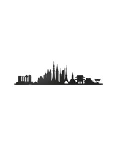 Arti & Mestieri - Pannello decorativo Tokyo skyline 60-nero-60 x 15 cm di altezza