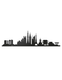 Arti & Mestieri - Pannello decorativo Tokyo skyline 100-nero-100 x 26,5 cm di altezza