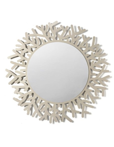 Arti & Mestieri - Specchio da parete Coral-sabbia ∅ 90 cm , specchio ∅ cm 71