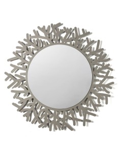 Arti & Mestieri - Specchio da parete Coral-fango-∅ 90 cm , specchio ∅ cm 71