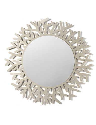 Arti & Mestieri - Specchio da parete Coral-beige ∅ 90 cm , specchio ∅ cm 71